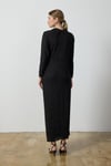 Siyah Simli Drape Elbise