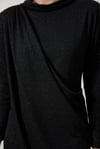 Siyah Simli Drape Elbise