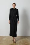 Siyah Simli Drape Elbise