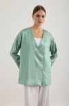 Su Yeşili Saten Kimono Ceket
