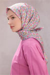 ÇİÇEK DESEN İPEK EŞARP 4204D (TWILL) PEMBE - 80