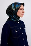 Çiçek Desenli Saf İpek Twill Eşarp 9406D 34