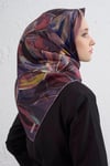 Çiçek Desenli Saf İpek Twill Eşarp 9406D 34