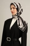 Geometrik Desenli Saf İpek Twill Eşarp 9303D 84