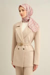 Geometrik Desenli Saf İpek Twill Eşarp 9309D 34