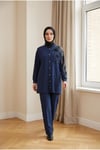 MODAL LEOPAR KAP PANTOLON TAKIM-Lacivert