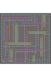 Obje Desenli Saf İpek Twill Eşarp 9407D 54