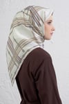 Obje Desenli Saf İpek Twill Eşarp 9407D 37