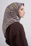 Obje Desenli Saf İpek Twill Eşarp 9407D 37