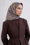 Obje Desenli Saf İpek Twill Eşarp 9407D 37