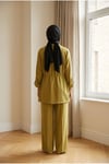 TENCEL CEKET & PANTOLON PENYE İÇLİKLİ ÜÇLÜ TAKIM-Amber
