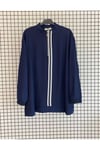 Trend Şerit Detaylı Rayon Çilek Kumaş Rahat Kalıp Yazlık Tunik