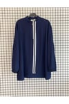 Trend Şerit Detaylı Rayon Çilek Kumaş Rahat Kalıp Yazlık Tunik