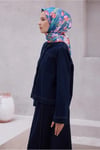 Twill İpek Eşarp - 4217-80 Lacivert