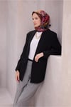 Twill İpek Eşarp - 4225-80 Siyah