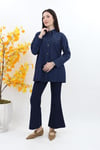Zımba Detaylı Denim Tunik - İndigo