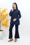 Zımba Detaylı Denim Tunik - İndigo