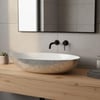 Arvitsa Gümüş Desenli Damla Çanak Lavabo 56x33.5 Cm
