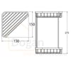 CSK İkili Köşelik Krom 15x15