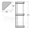 CSK Üçlü Köşelik Krom 15x15
