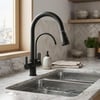 FLEKO Dual Arıtmalı Spiralli Eviye Bataryası Siyah