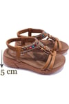 Guja 25Y154-2 CY Camel Kadın Yazlık Deri Sandalet