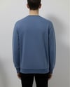 Düz Basic Bisiklet Yaka Sweat -Mavi