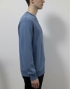 Düz Basic Bisiklet Yaka Sweat -Mavi