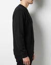 Düz Basic Bisiklet Yaka Sweat -Siyah