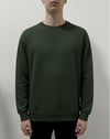 Düz Basic Bisiklet Yaka Sweat -Yeşil