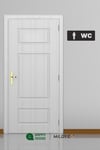 Bay WC Yönlendirme Tabelası – Siyah Pleksi Üzeri Gri Folyo Kesim 22x8 cm (Kapı & Kat Yönlendirme)