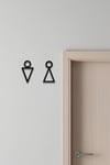 Erkek & Kadın WC Figür Tabelası – Siyah Metal Minimal Kapı Simgesi (Kapı & Kat Yönlendirme)