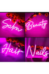 Hair – Nails – Salon – Beauty Neon Set | 4'lü Kuaför & Güzellik Salonu LED Tabela