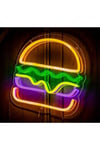 Hamburger Figürlü Neon Tabela – Café & Fast Food LED Dekor