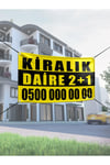 Kiralık Daire Branda Afişi – Emlak İlan Tabelası (Kişiye Özel Telefon Numaralı)