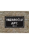 Kişiye Özel Apartman ve Kapı Girişi Tabelası – Altın Siyah Pleksi Levha