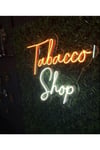 LED Neon “Tabacco Shop” Yazılı Tabela – Turuncu Beyaz Işıklı