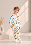 Araba Desenli Kalın Mevsimlik Pijama Takımı (Tam Kalıp)