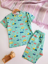 Araba Desenli Şortlu Pijama Takımı
