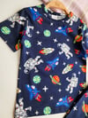 Astronot Desenli Şortlu Pijama Takımı