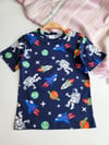 Astronot Desenli Şortlu Pijama Takımı