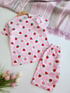 Çilek Desenli Şortlu Pijama Takımı