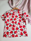 Çilek Desenli Şortlu Pijama Takımı