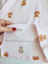 Çizgili Ayıcık Desenli Şortlu Pijama Takımı