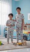 Erkek Çocuk Büyük Boy Araba DesenYazlık Pijama Takımı