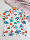 Gezegen Desenli Şortlu Pijama Takımı