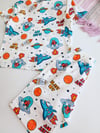 Gezegen Desenli Şortlu Pijama Takımı