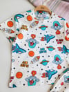 Gezegen Desenli Şortlu Pijama Takımı