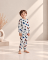 Gri Araba Desenli Kalın Mevsimlik Pijama Takımı (Tam Kalıp)