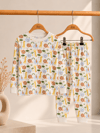 Hayvanat Bahçesi Desenli Kalın Mevsimlik Pijama Takımı (Rahat Kalıp)